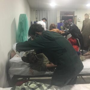 Lasbella: 14 injured when Karachi passenger coach turns turtle