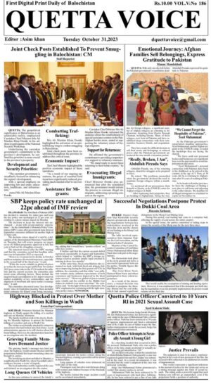 Quetta Voice Daily E-Paper: Latest News Updates October 31, 2023