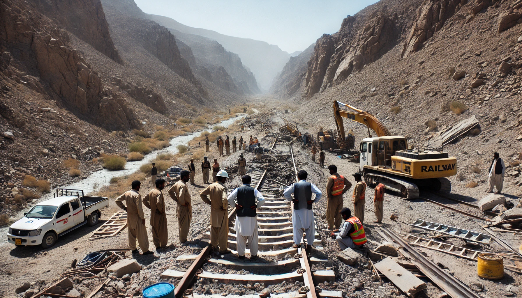 Railway engineering and technical teams visited the site of the attack to assess the damage