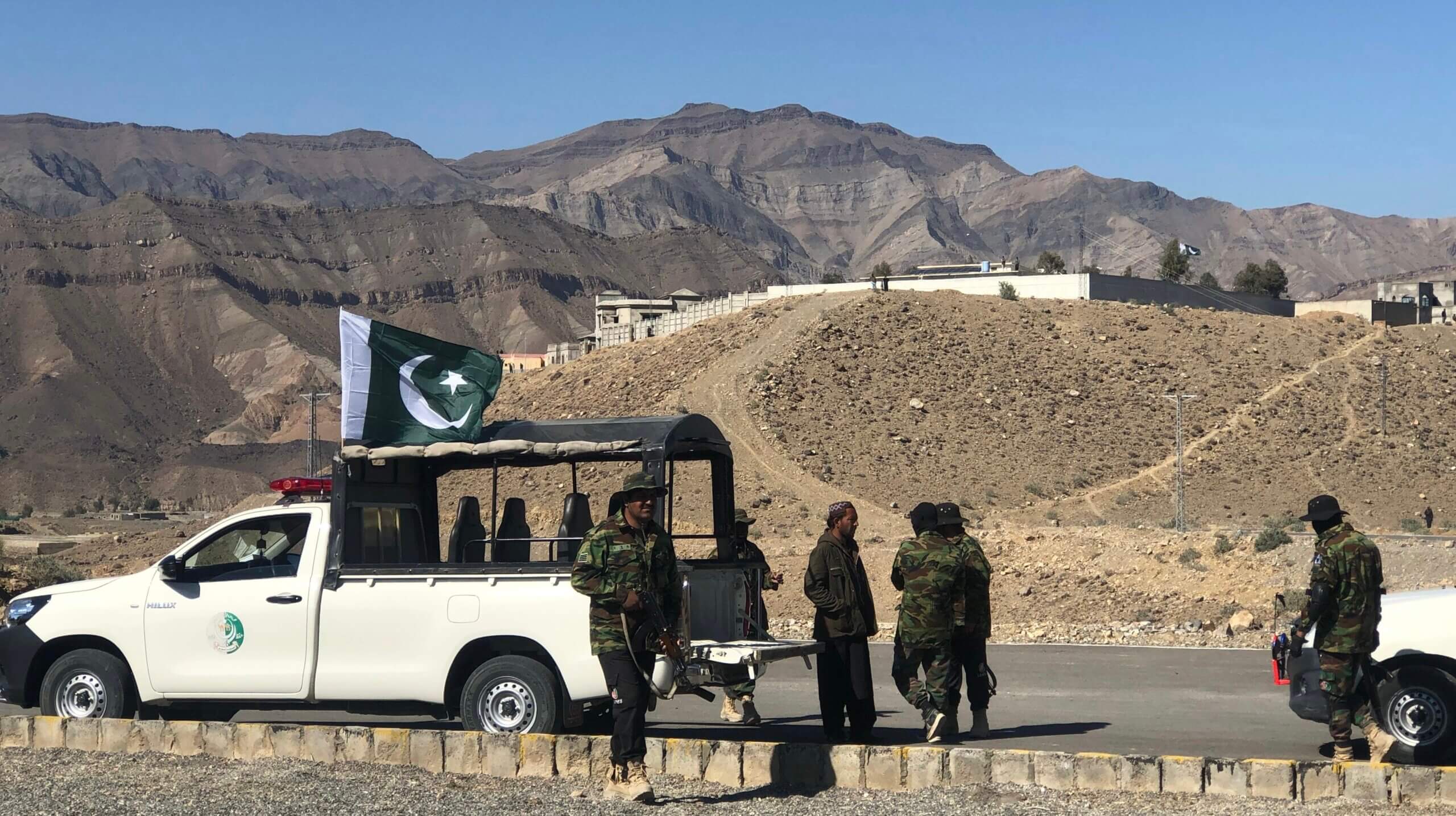 Security Forces stand alert near the Pak-Afghan border in district Sherani: Photo Quetta Voice