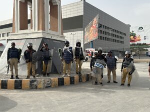 Security tightened across the provincial capital, policemen deployed everywhere. Photo Muhammad Ismail